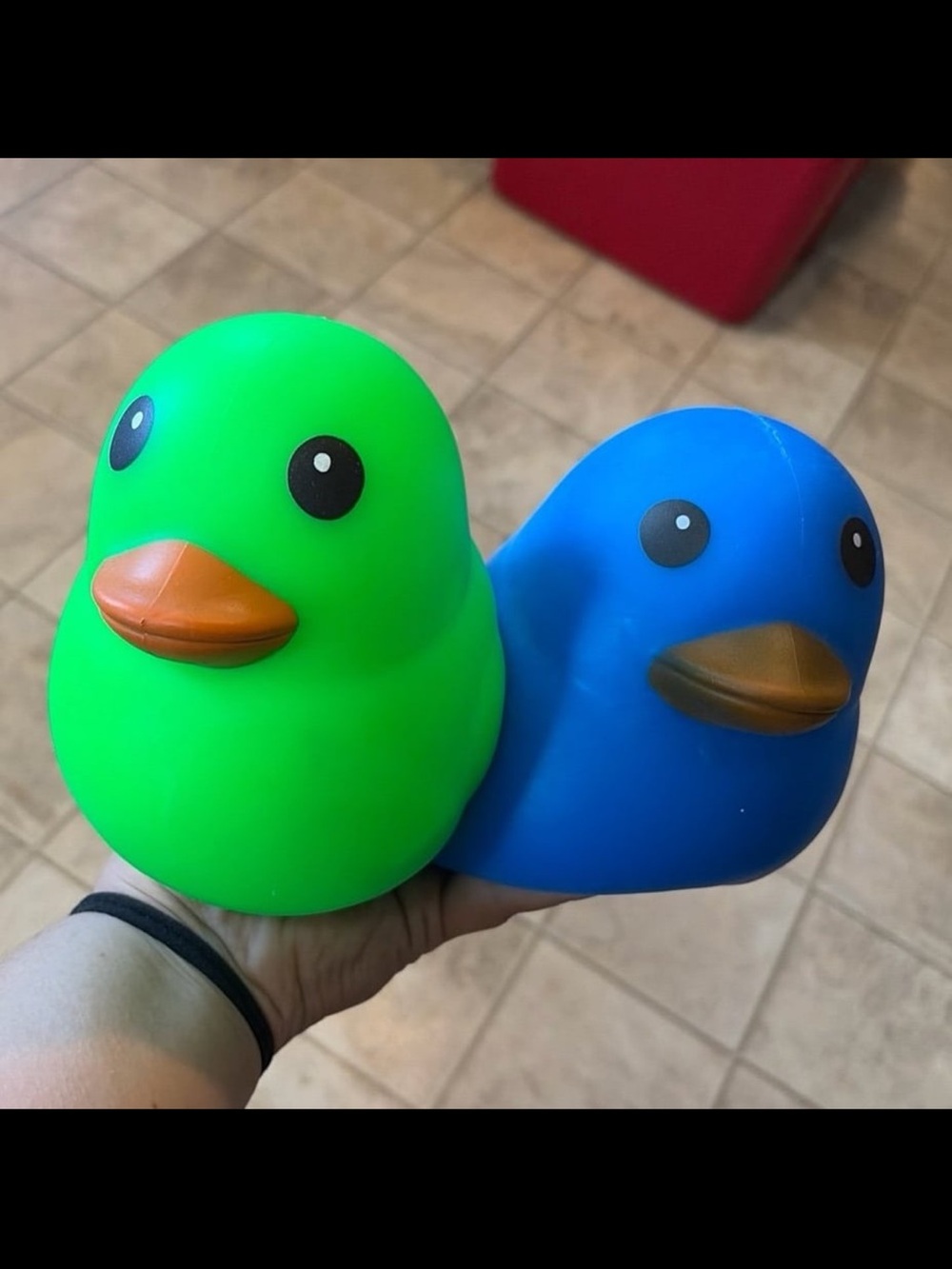 Set of 2 Viral Squishy Ducks - 1 Blue 1 Green